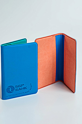 картинка Картхолдер «КАРТЫ.ДЕНЬГИ.ДВА БОБРА» (с персиковой вставкой) от магазина Одежда+